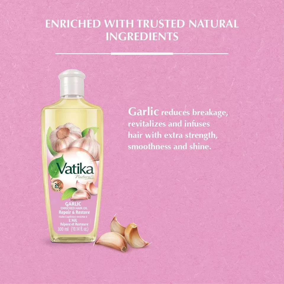 Dabur Vatika Natural Hair Oil – Almond Garlic Olive – Hair Growth Repair & Mo - Health & Beauty:Hair Care &