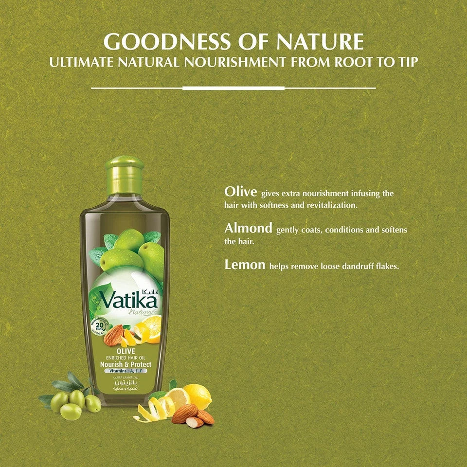 Dabur Vatika Natural Hair Oil – Almond Garlic Olive – Hair Growth Repair & Mo - Health & Beauty:Hair Care &