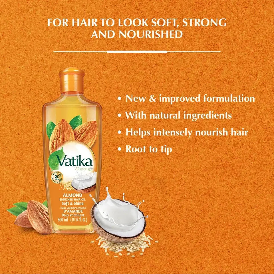 Dabur Vatika Natural Hair Oil – Almond Garlic Olive – Hair Growth Repair & Mo - Health & Beauty:Hair Care &