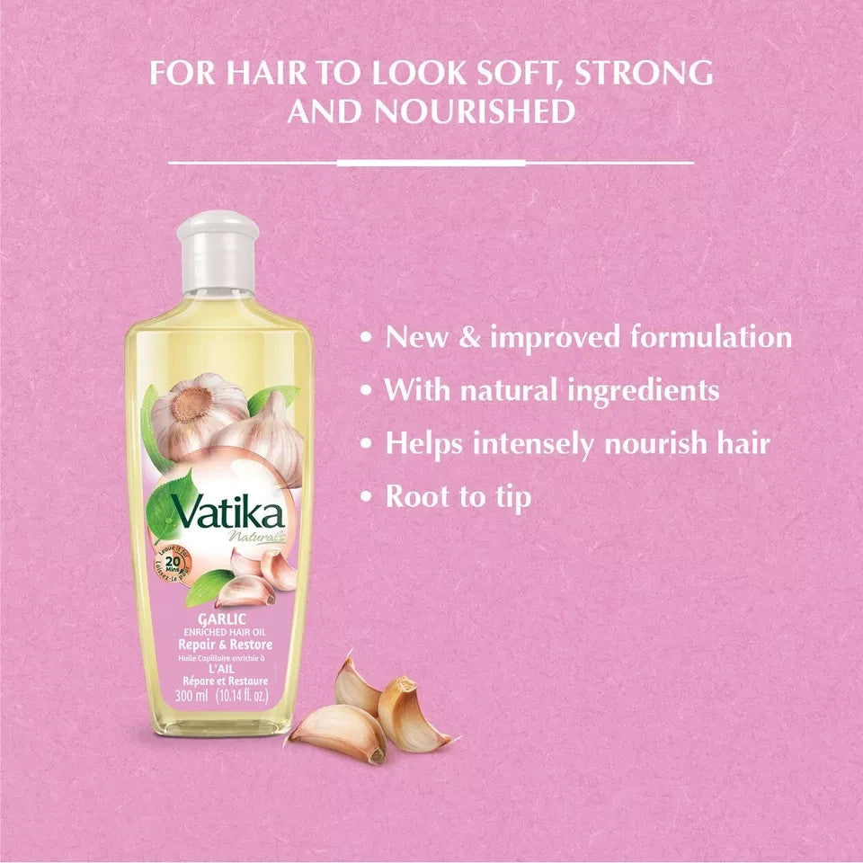 Dabur Vatika Natural Hair Oil – Almond Garlic Olive – Hair Growth Repair & Mo - Health & Beauty:Hair Care &