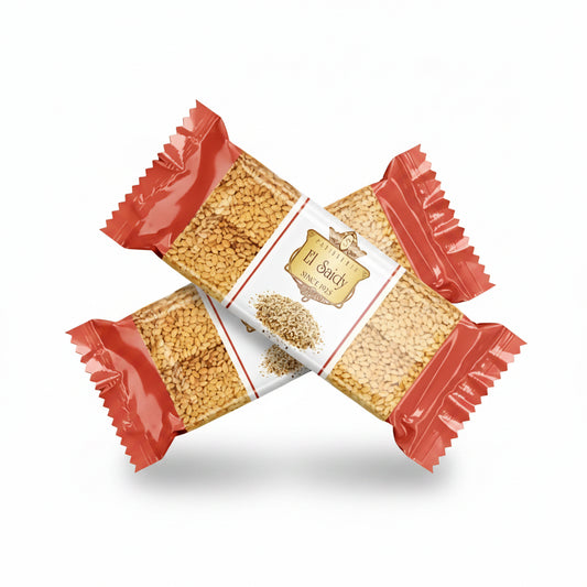 Red-wrapped el saidy traditional sesame bars 400g with golden seeds visible through transparent packaging