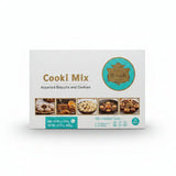 Box of El Sucki cooki mix with images of assorted biscuits and cookies on a table.