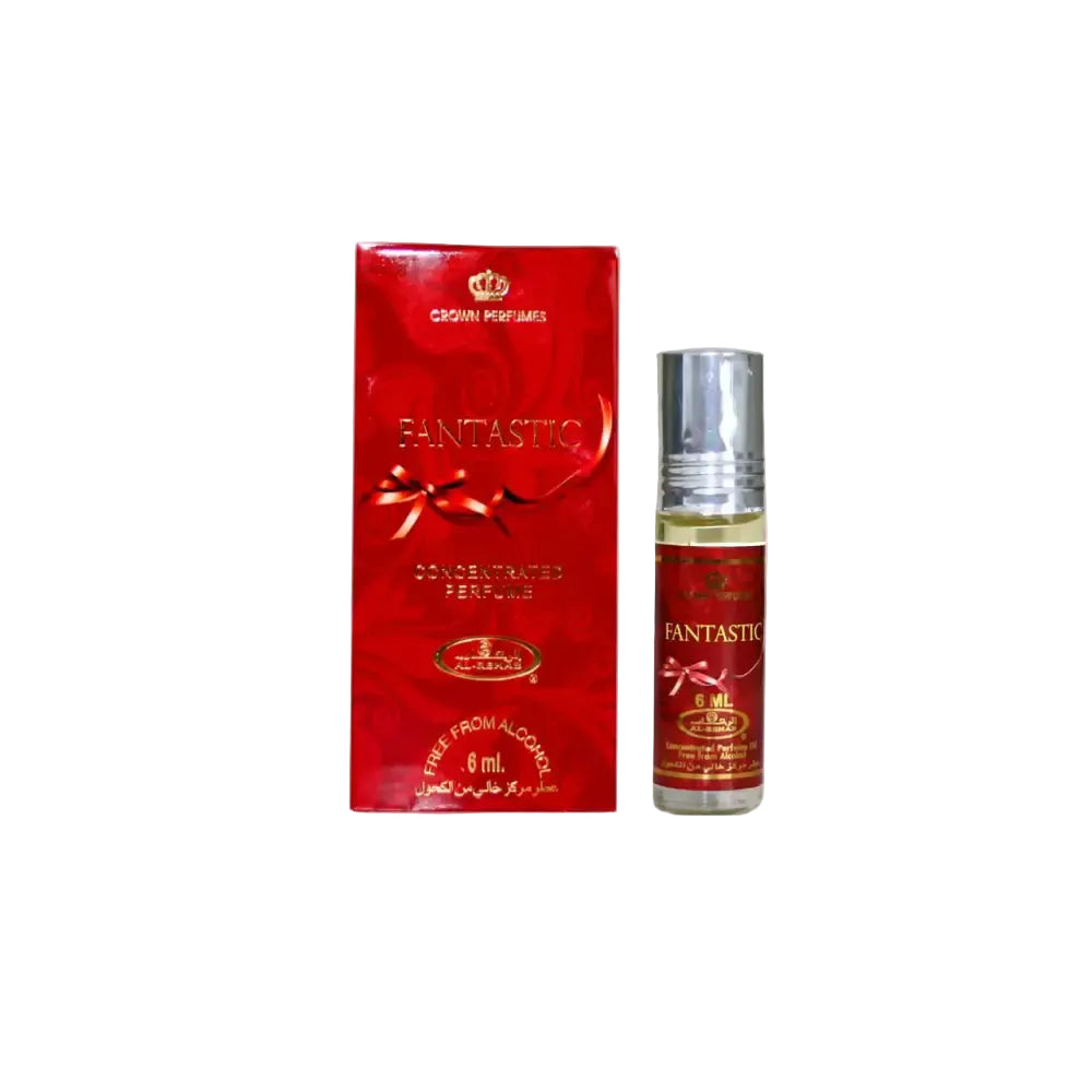 Fantastic CPO 6ml al rehab concentrated perfume oil with red gold box and silver crown rollerball bottle design