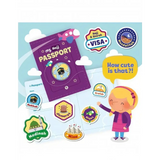 Purple stitched my hajj passport activity book with embroidered globe and kaaba in umrah complete essentials set with digital tasbih