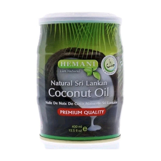 1X Hemani 100% Pure Coconut Oil – 400ml | Cold Pressed Sri Lankan Oil for Hair, - Home Furniture & DIY:Food &