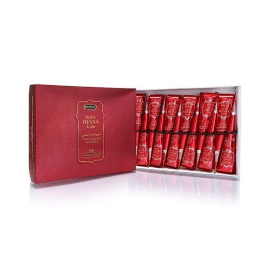 Herbal Henna Cones – Red & Black – Natural Mehndi for Hair & Body Art (Multiple - Herbal Henna Cone (Red 12x25g)