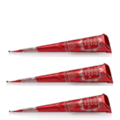 Herbal Henna Cones – Red & Black – Natural Mehndi for Hair & Body Art (Multiple - Herbal Henna Cone (Red 3x25g)
