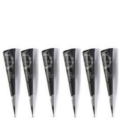 Herbal Henna Cones – Red & Black – Natural Mehndi for Hair & Body Art (Multiple - Herbal Henna Cone (Black 6x25g)