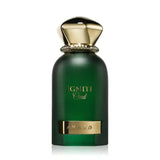 Deep emerald green ignite oud perfume 60ml edp with polished gold cap and metallic label by ahmed al maghribi