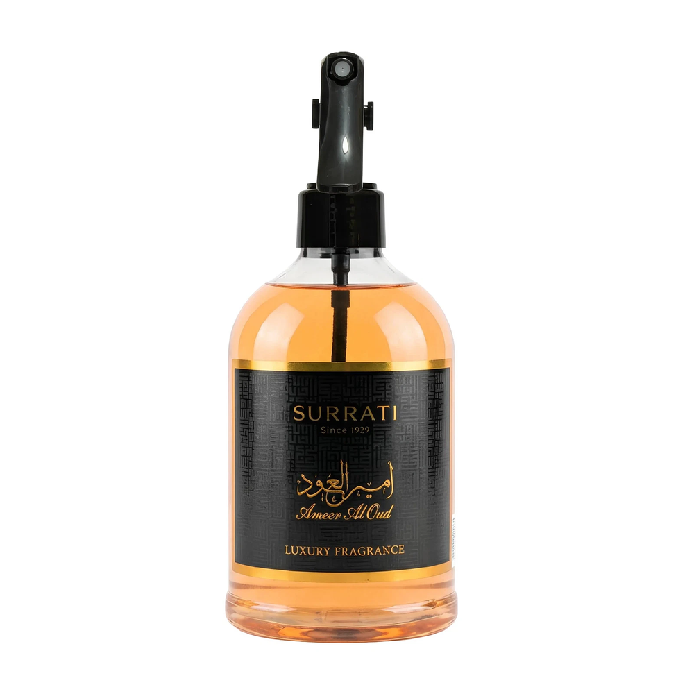 Surrati Ameer Al Oud Luxury Fabric Freshener 500ml - front view with trigger spray