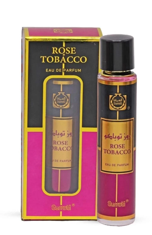 Rose Tobacco Eau de Parfum bottle and packaging on a white background