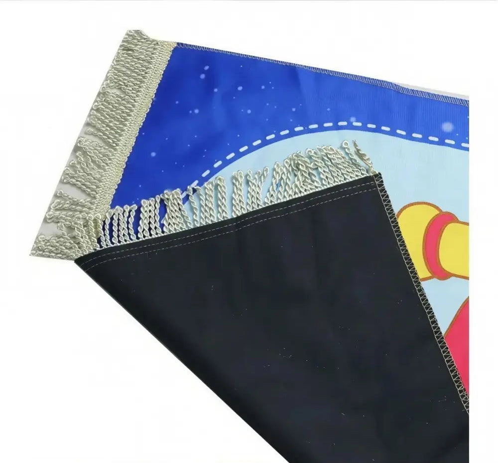 Blue and light blue starry sky islamic prayer rug with silver fringe trim small prayer mat for kids prayer rug set