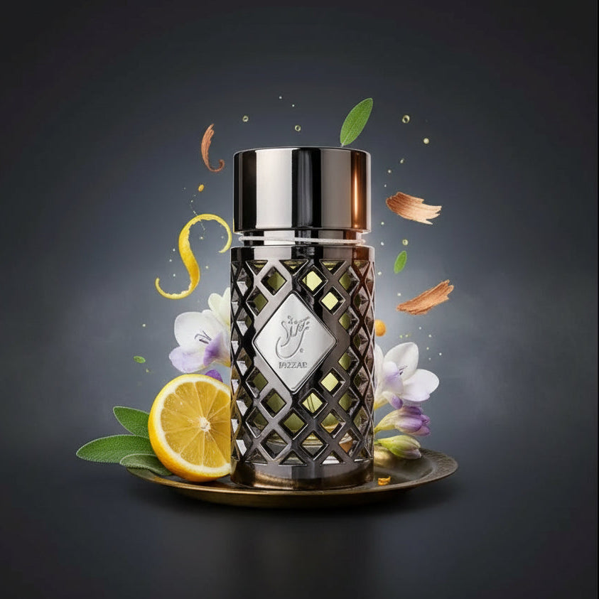 Jazzab Silver Eau De Parfum 100ml with silver metallic bottle