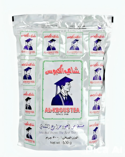 Kbous Tea – Fine Loose Black Green,Bags,Ceylon شاي الكبوس FreeShip حليب ابوقوس - Fine Loose Blak 500g Foil - Home