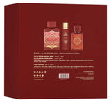 Lattafa gift set with red and gold ornate perfume bottles featuring oud sublime 100ml edp 12ml and hair mist