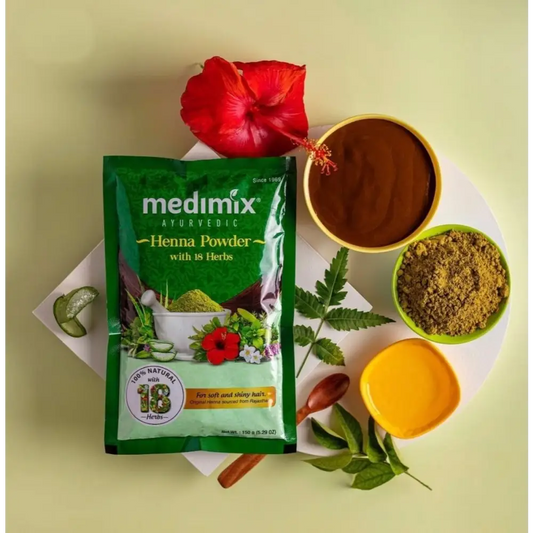 Medimix Henna Powder 150g & 400g – 18 Herbs | 100% Natural Hair Color & Careحناء - Health & Beauty:Natural &