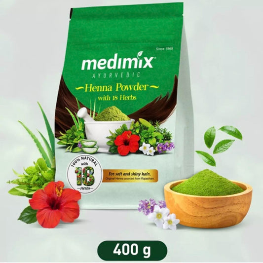 Medimix Henna Powder 150g & 400g – 18 Herbs | 100% Natural Hair Color & Careحناء - Health & Beauty:Natural &