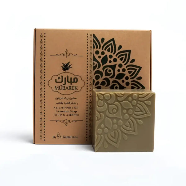 Mübarek Aleppo Olive Oil Soap – Oud & Amber | 4 × 125g Gift Set