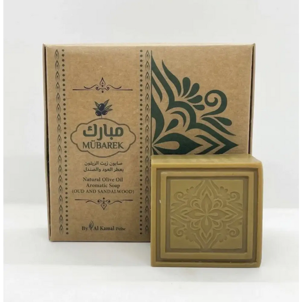 Mübarek Aleppo Olive Oil Soap – Oud & Sandalwood | 4 × 125g Gift Set