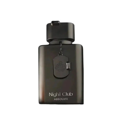 Night club absolute edp 100ml fragrance world black rectangular perfume bottle with matte finish and engraved dog tag pendant