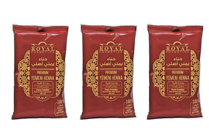 Organic Yemeni Henna & Sidr – Natural Hair Care | حناء وسدر عضوي يمني حضرمي - Premium Yemeni Henna (Royal)200g 3 PACK