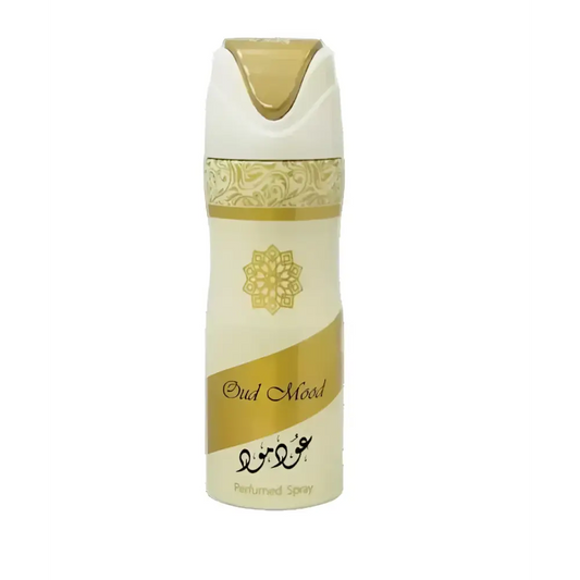 Oud Mood Body Spray 200ml by Ard Al Zaafaran. Luxurious oriental fragrance with oud, amber & floral notes. Long-lasting freshness daily.