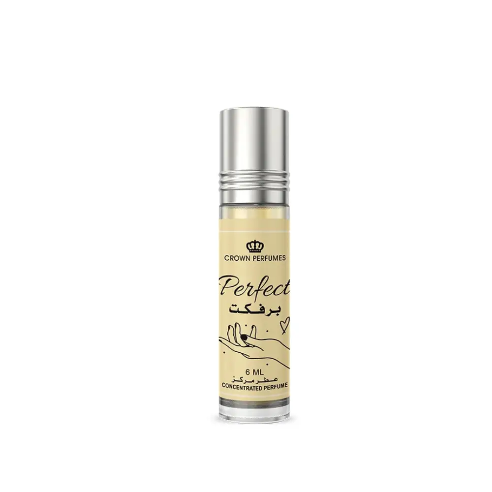 Perfect cpo 6ml al rehab concentrated perfume oil in a glass rollerball with silver cap and beige label featuring arabic script