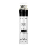 A 300 mL bottle of I AM WHITE Air Freshener, featuring a white body with black and silver accents, a black cap, and Arabic text on a plain white background.