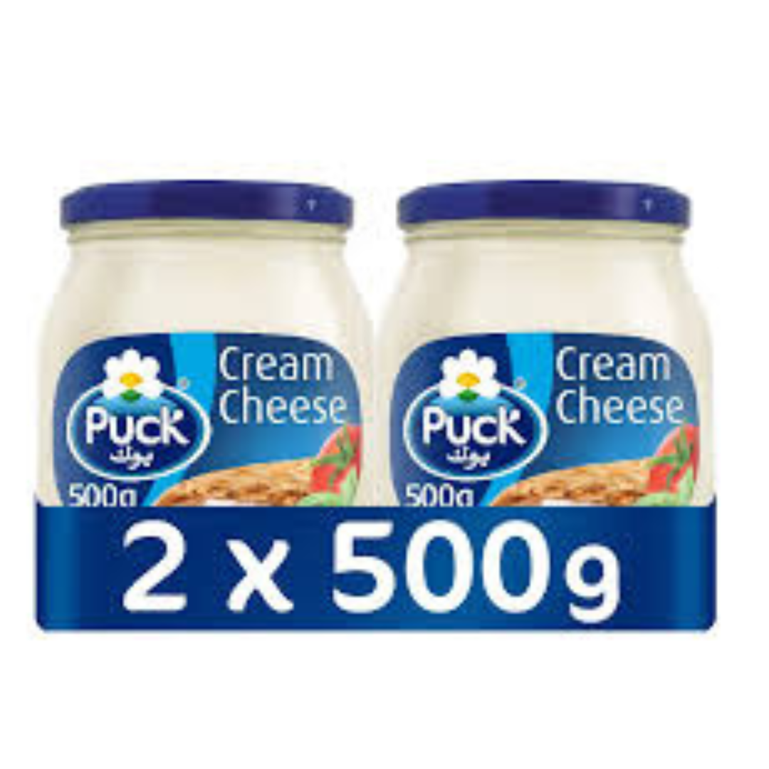 Puck Cream Cheese Spread 500g Jar – Natural Creamy Fresh – Free UK Delivery - Puck Cream Cheese (2x500g)