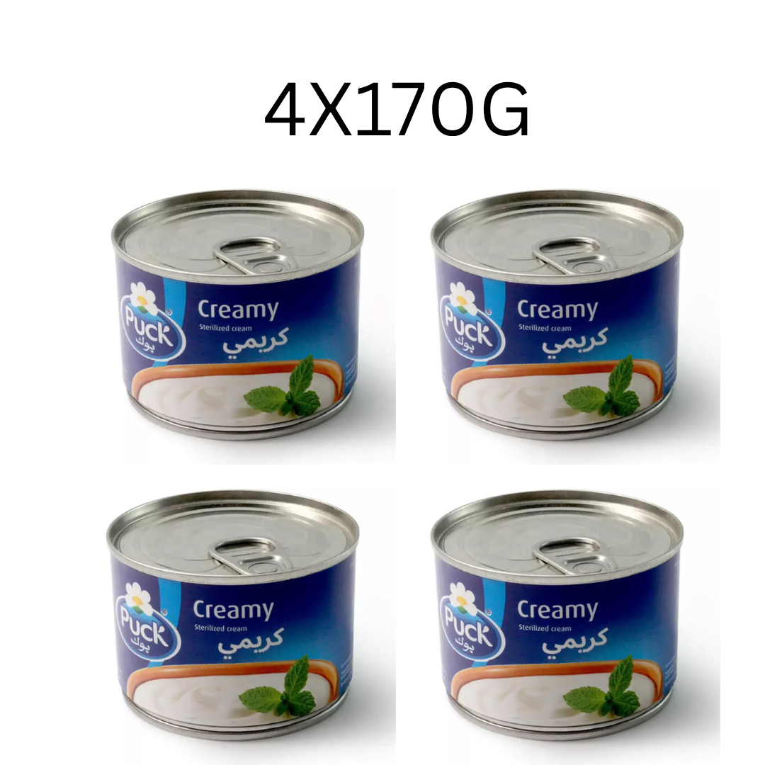 Puck Sterilized Cream قشطة بوك – 170g Cans – 4x 6x 12x Packs – Pure & Natural - Home Furniture & DIY:Food &