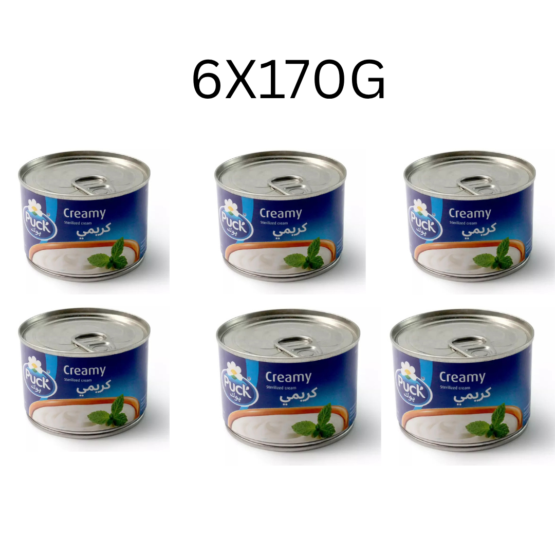 Puck Sterilized Cream قشطة بوك – 170g Cans – 4x 6x 12x Packs – Pure & Natural - 6x170g - Home Furniture & DIY:Food &