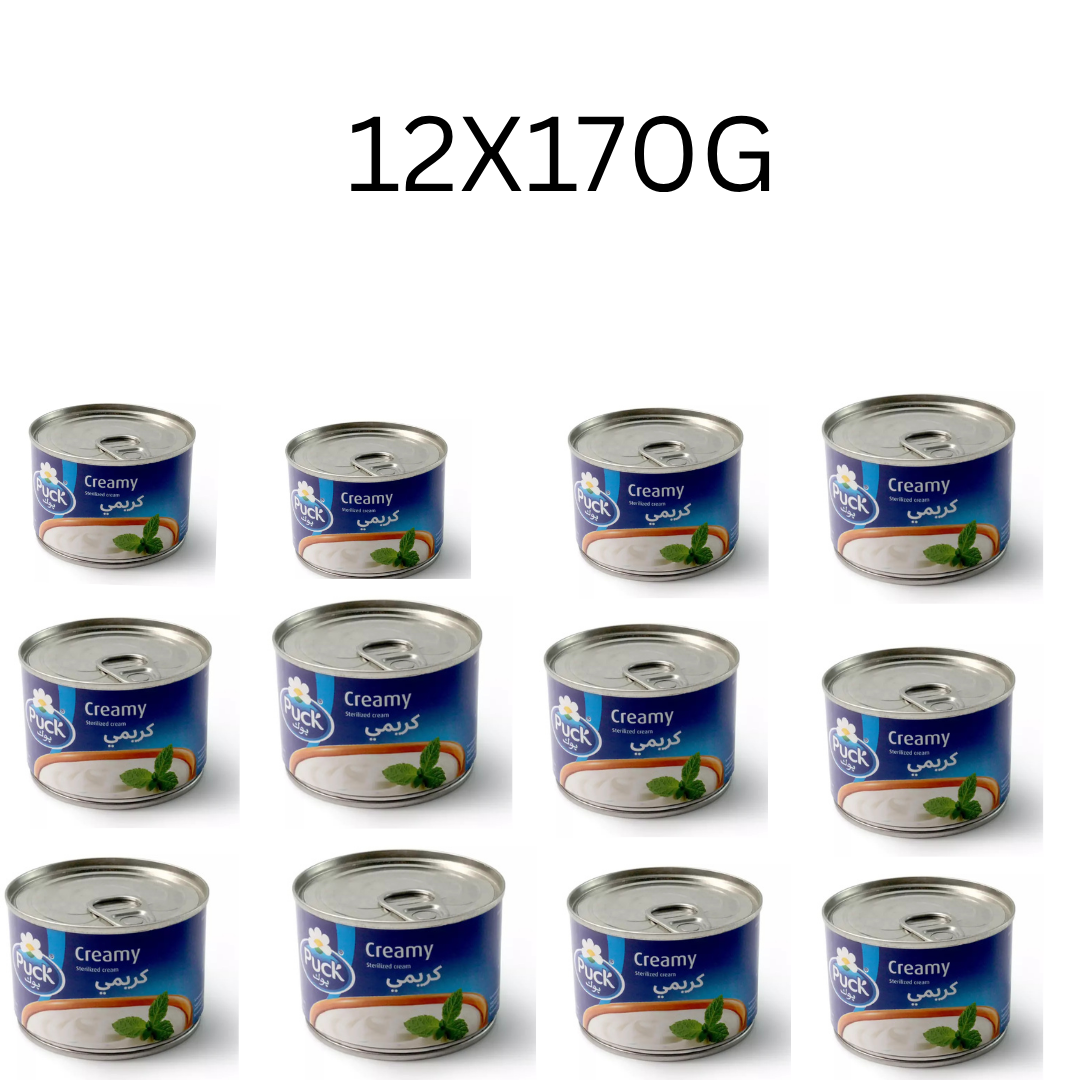 Puck Sterilized Cream قشطة بوك – 170g Cans – 4x 6x 12x Packs – Pure & Natural - Home Furniture & DIY:Food &