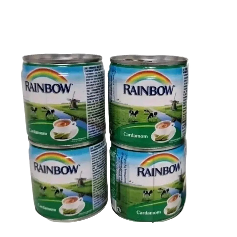 Rainbow Evaporated Milk Cardamom Flavour 170g x 4 (Pack of 6) – Total 24 Cans - Home Furniture & DIY:Cookware Dining &