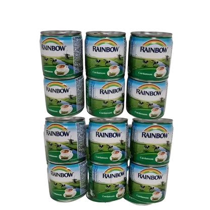 Rainbow Evaporated Milk Cardamom Flavour 170g x 4 (Pack of 6) – Total 24 Cans - 12x170g - Home Furniture & DIY:Cookware