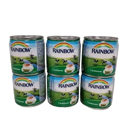 Rainbow Evaporated Milk Cardamom Flavour 170g x 4 (Pack of 6) – Total 24 Cans - Home Furniture & DIY:Cookware Dining &