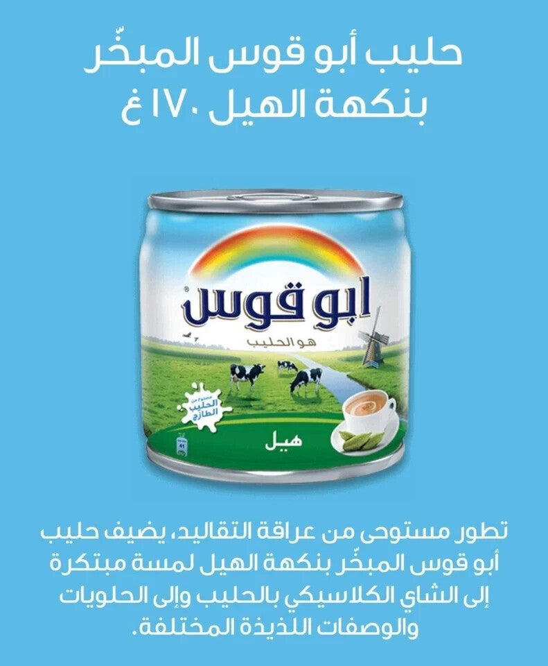 Rainbow Evaporated Milk Cardamom Flavour 170g x 4 (Pack of 6) – Total 24 Cans - Home Furniture & DIY:Cookware Dining &