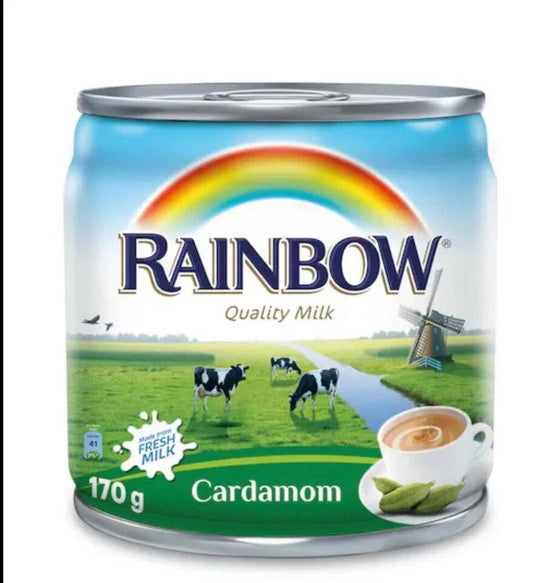 Rainbow Evaporated Milk Cardamom Flavour 170g x 4 (Pack of 6) – Total 24 Cans - Home Furniture & DIY:Cookware Dining &