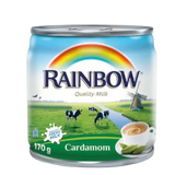 Rainbow Evaporated Milk Cardamom Flavour 170g x 4 (Pack of 6) – Total 24 Cans - Home Furniture & DIY:Cookware Dining &