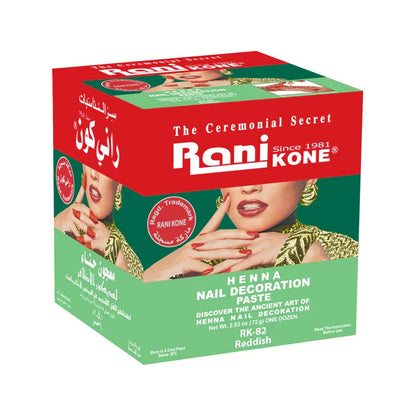 Rani Kone Nail Henna Paste – Extra Dark Reddish 72g / 30g – Natural Mehndi Cone - Henna Reddish (72g) - Health &