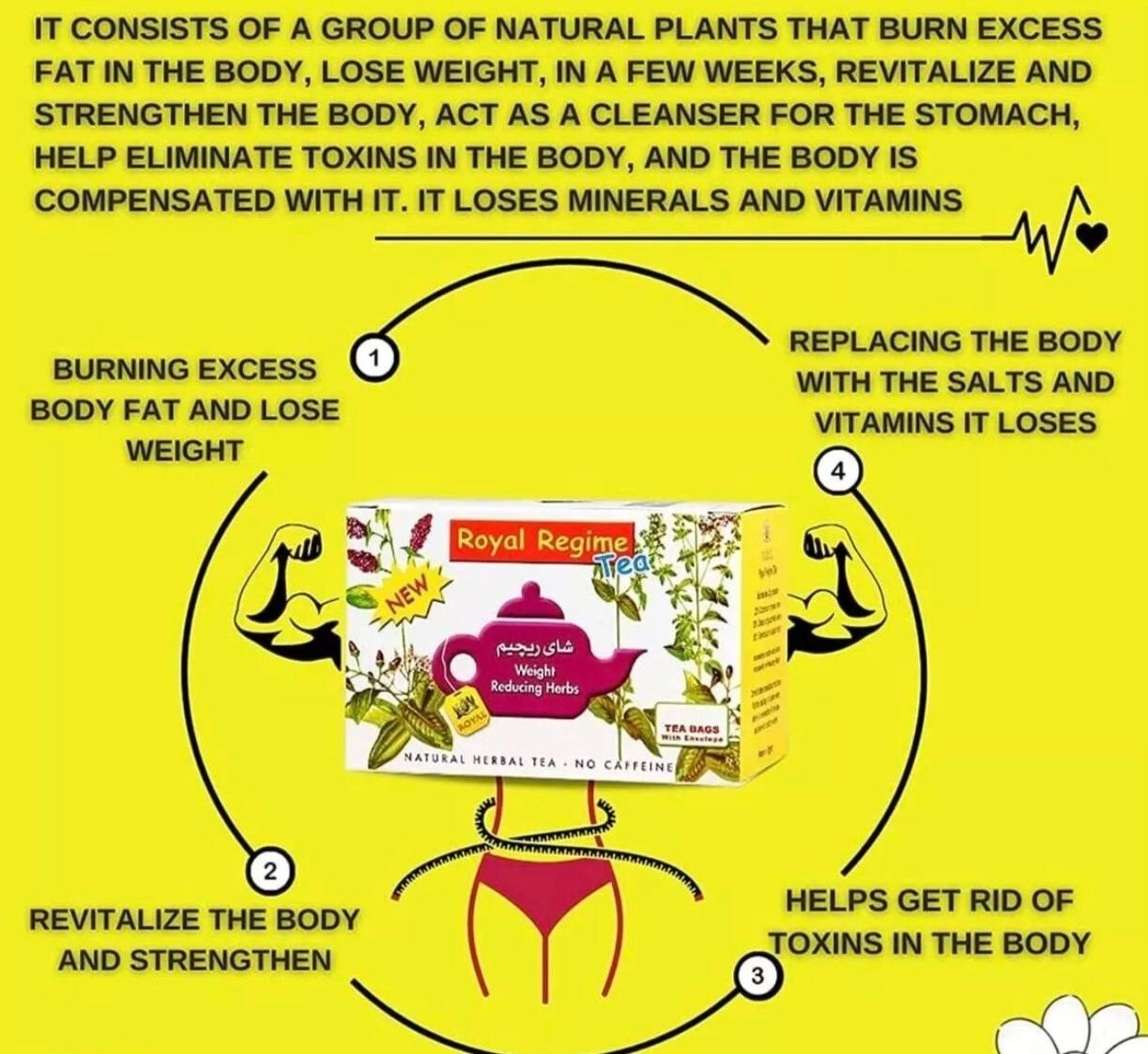Royal Regime Tea made with Herbs for Weight Loss Slimming,Detox Health شاي رجيم - Home Furniture & DIY:Food &