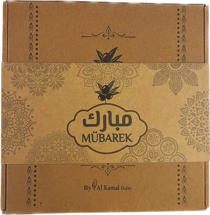 Brown decorative box with intricate patterns and 'Möbärek' branding.