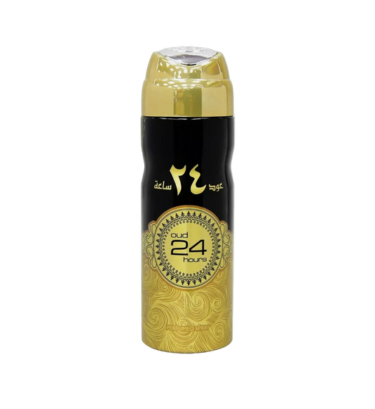 Black and gold bottle with '24' on a white background