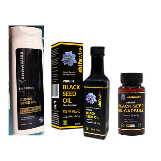 Shifawise Black Seed Range – Capsules 100ml Oil Herbal Shampoo with Black Cumi - Health & Beauty:Natural & Alternative