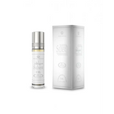 Silver cpo 6ml by al rehab is a concentrated perfume oil in a clear glass bottle with metallic cap and golden liquid