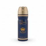 Taj Al Malik Body Spray 200ml by Ard Al Zaafaran. Oriental spicy & woody fragrance with oud. Long-lasting freshness for a royal touch.
