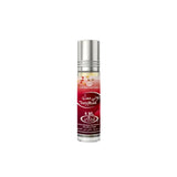 A sleek silver-topped roll-on perfume bottle of fruity floral tooty musk by crown perfumes 6ml alcohol-free fragrance