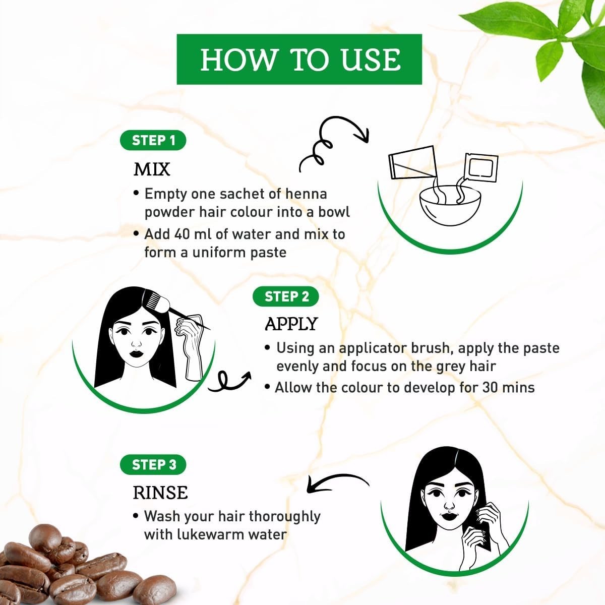 Vatika Henna Hair Colour Powder 60g (6x 10g)– Blackseed or Coffee – Ammonia Free - Health & Beauty:Hair Care &