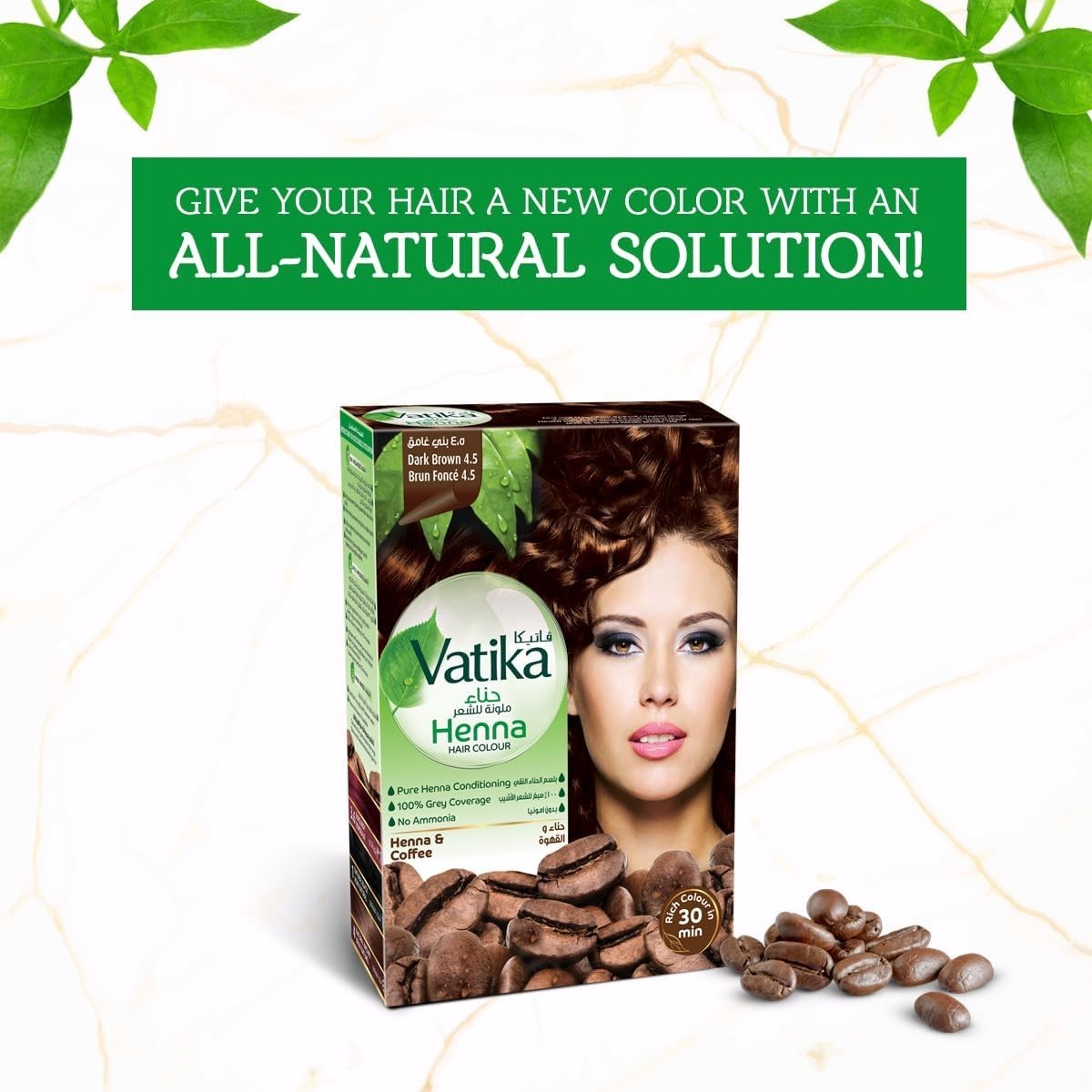 Vatika Henna Hair Colour Powder 60g (6x 10g)– Blackseed or Coffee – Ammonia Free - Health & Beauty:Hair Care &