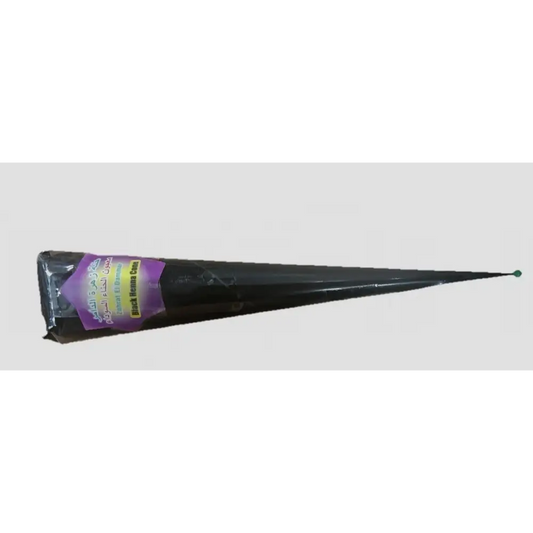 Zahrat el dammar black henna cone wrapped in plastic with purple label for long-lasting stain mehndi body art